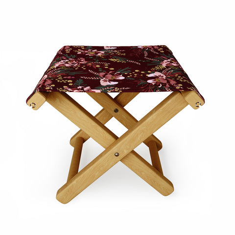 Holli Zollinger POPPY WILD BURGUNDY Folding Stool