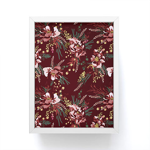 Holli Zollinger POPPY WILD BURGUNDY Framed Mini Art Print