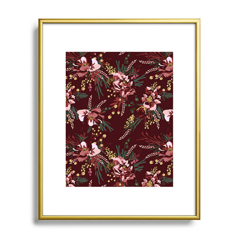 Holli Zollinger POPPY WILD BURGUNDY Metal Framed Art Print