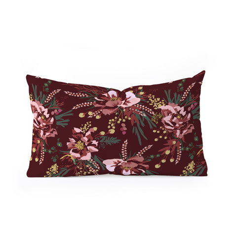 Holli Zollinger POPPY WILD BURGUNDY Oblong Throw Pillow