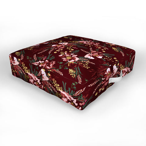 Holli Zollinger POPPY WILD BURGUNDY Outdoor Floor Cushion