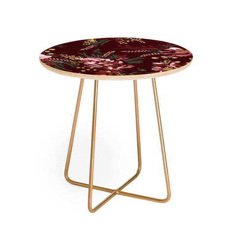 Holli Zollinger POPPY WILD BURGUNDY Round Side Table