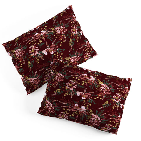 Holli Zollinger POPPY WILD BURGUNDY Pillow Shams