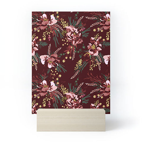 Holli Zollinger POPPY WILD BURGUNDY Mini Art Print