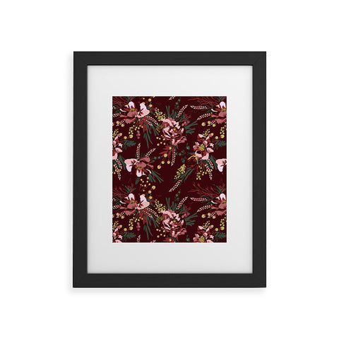 Holli Zollinger POPPY WILD BURGUNDY Framed Art Print