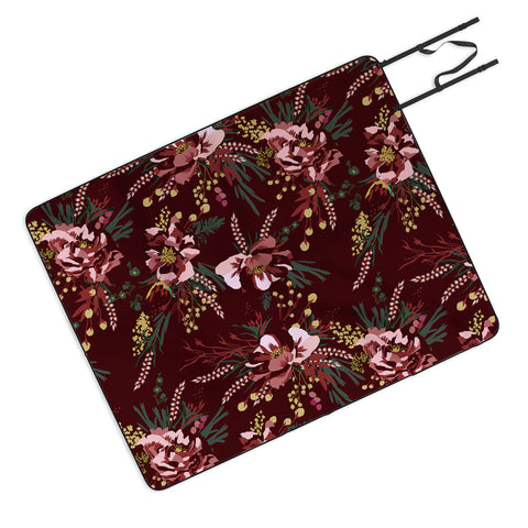 Holli Zollinger POPPY WILD BURGUNDY Picnic Blanket
