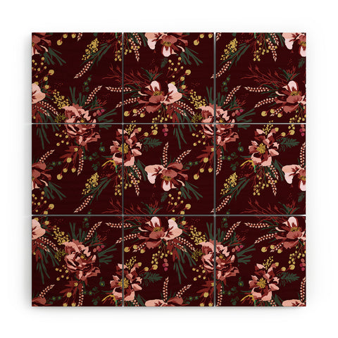Holli Zollinger POPPY WILD BURGUNDY Wood Wall Mural