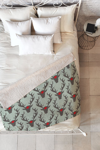 Holli Zollinger Scando Deer Fleece Throw Blanket