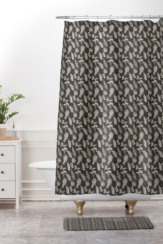 Holli Zollinger SIANA CHARCOAL Shower Curtain And Mat
