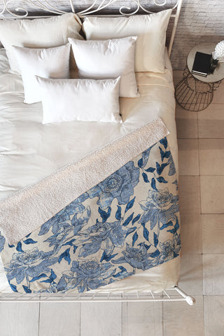 Holli Zollinger Summertime Indigo Fleece Throw Blanket