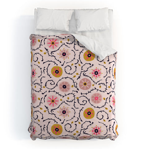 Holli Zollinger Suzani Pink Duvet Cover