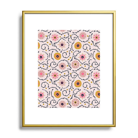 Holli Zollinger Suzani Pink Metal Framed Art Print