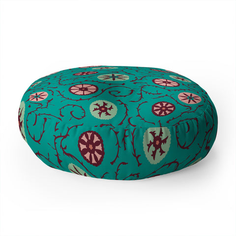 Holli Zollinger SUZANI TURQUOISE Floor Pillow Round