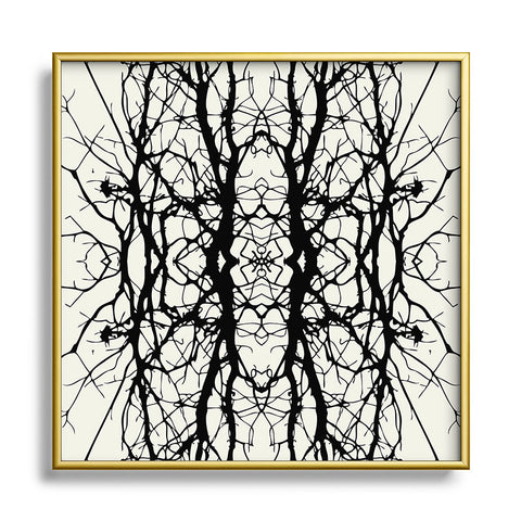 Holli Zollinger Tree Silhouette Black Metal Square Framed Art Print