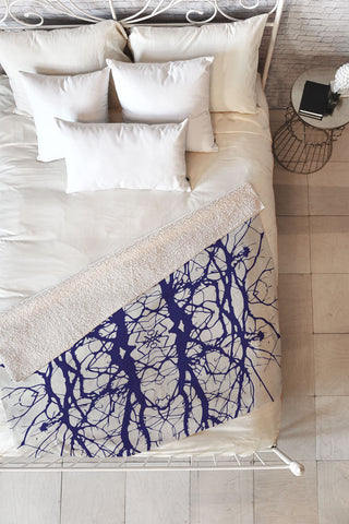 Holli Zollinger Tree Silhouette Fleece Throw Blanket