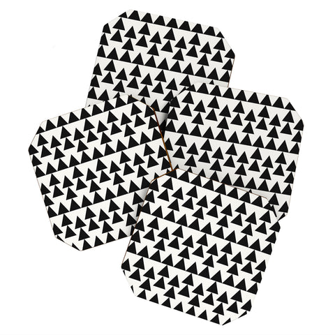 Holli Zollinger Triangles Black Coaster Set