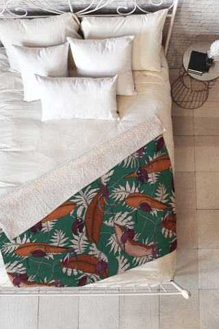 Holli Zollinger URBAN JUNGLE ORCHID Fleece Throw Blanket