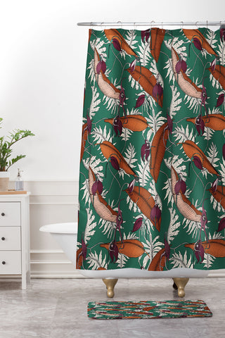 Holli Zollinger URBAN JUNGLE ORCHID Shower Curtain And Mat