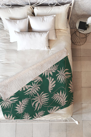 Holli Zollinger URBAN JUNGLE PALM Fleece Throw Blanket