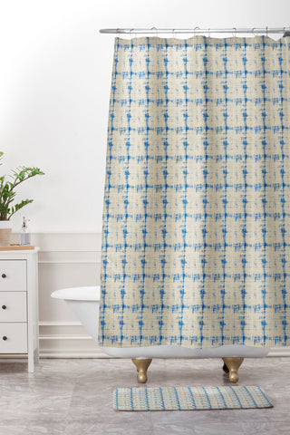 Holli Zollinger VINTAGE BLUE Shower Curtain And Mat