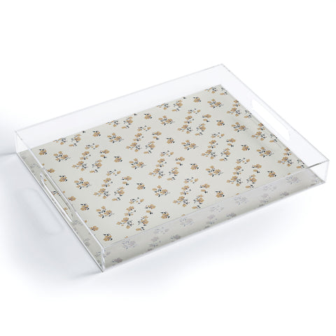 Holli Zollinger VINTAGE FLORAL NEUTRAL Acrylic Tray