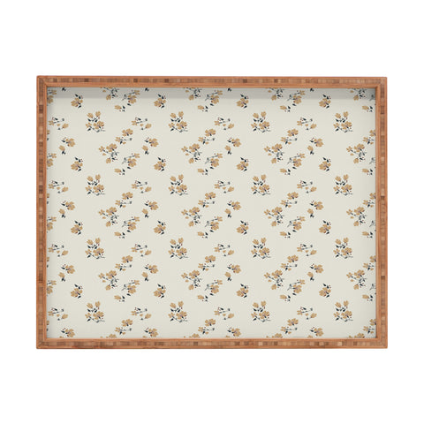 Holli Zollinger VINTAGE FLORAL NEUTRAL Rectangular Tray