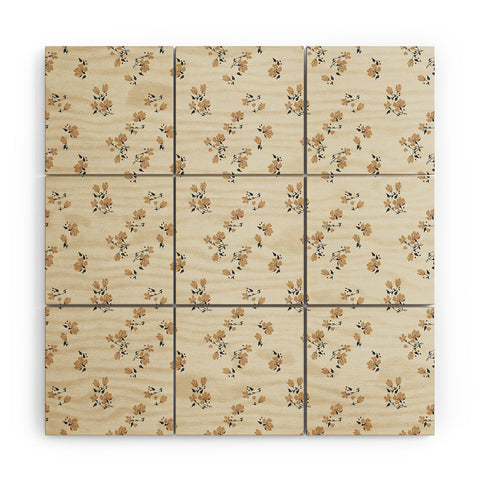 Holli Zollinger VINTAGE FLORAL NEUTRAL Wood Wall Mural