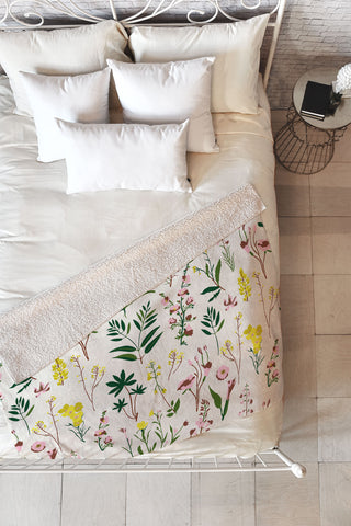 Holli Zollinger WILDFLOWER STUDY LIGHT Fleece Throw Blanket