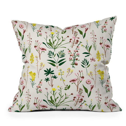 Holli Zollinger WILDFLOWER STUDY LIGHT Throw Pillow