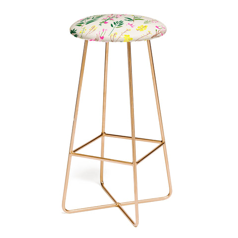 Holli Zollinger WILDFLOWER STUDY NEUTRAL Bar Stool