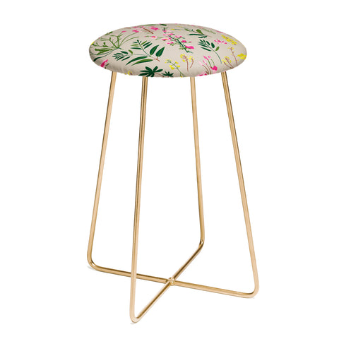 Holli Zollinger WILDFLOWER STUDY NEUTRAL Counter Stool