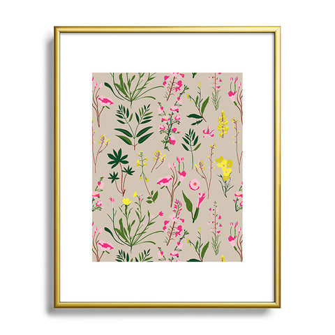 Holli Zollinger WILDFLOWER STUDY NEUTRAL Metal Framed Art Print