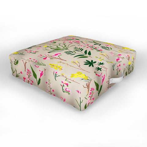 Holli Zollinger WILDFLOWER STUDY NEUTRAL Outdoor Floor Cushion