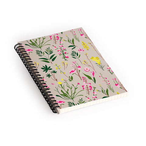 Holli Zollinger WILDFLOWER STUDY NEUTRAL Spiral Notebook