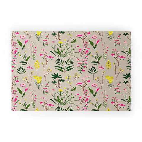 Holli Zollinger WILDFLOWER STUDY NEUTRAL Welcome Mat