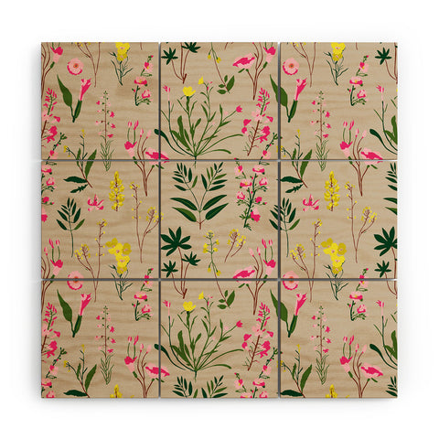 Holli Zollinger WILDFLOWER STUDY NEUTRAL Wood Wall Mural