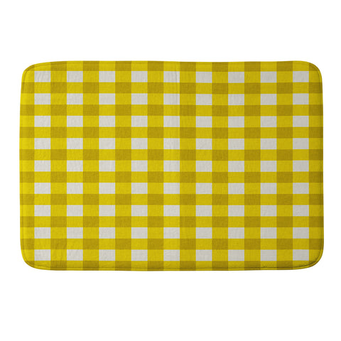 Holli Zollinger Yellow Gingham Memory Foam Bath Mat