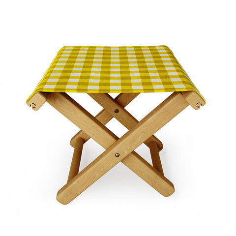 Holli Zollinger Yellow Gingham Folding Stool