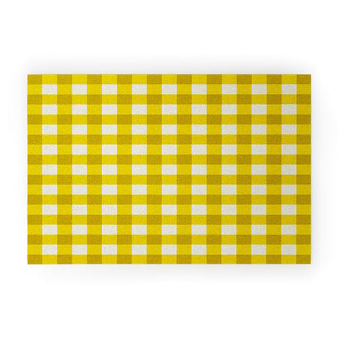 Holli Zollinger Yellow Gingham Welcome Mat
