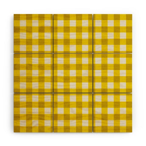 Holli Zollinger Yellow Gingham Wood Wall Mural