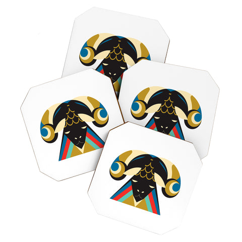Holli Zollinger ZODIAC ARIES Coaster Set
