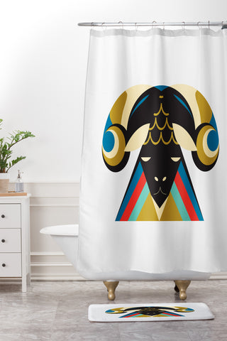 Holli Zollinger ZODIAC ARIES Shower Curtain And Mat