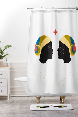 Holli Zollinger ZODIAC GEMINI Shower Curtain And Mat