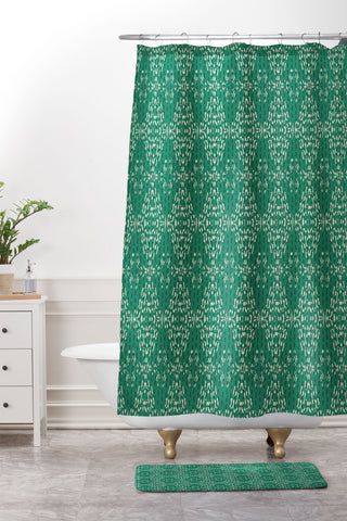 Holli Zollinger ZOLA KANTHA GREEN Shower Curtain And Mat