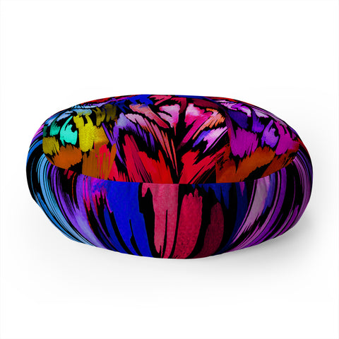 Holly Sharpe Feather Rainbow Floor Pillow Round