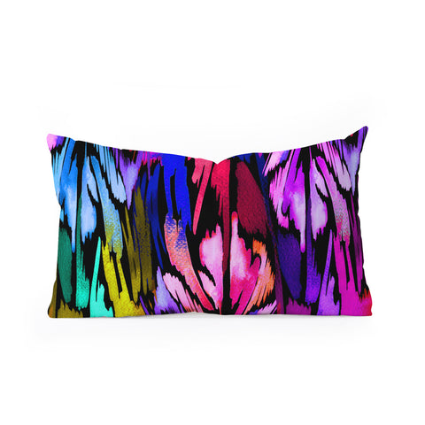Holly Sharpe Feather Rainbow Oblong Throw Pillow