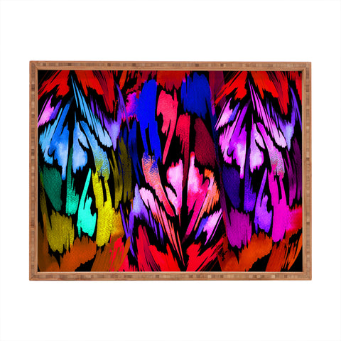Holly Sharpe Feather Rainbow Rectangular Tray