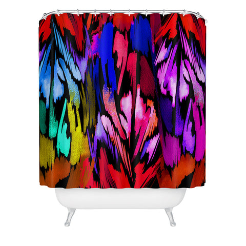 Holly Sharpe Feather Rainbow Shower Curtain