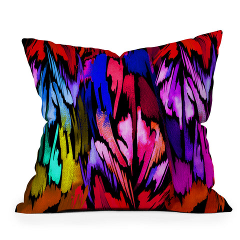Holly Sharpe Feather Rainbow Throw Pillow