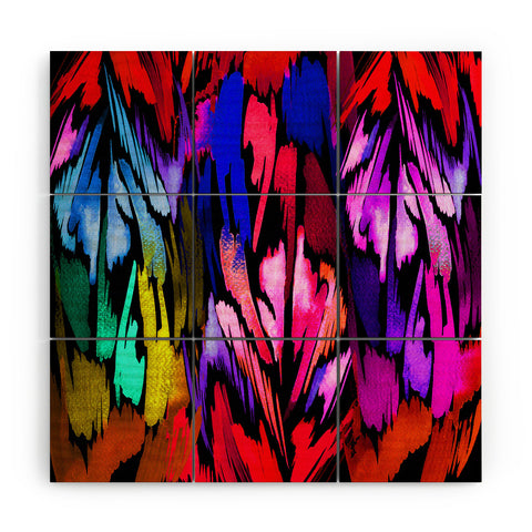 Holly Sharpe Feather Rainbow Wood Wall Mural